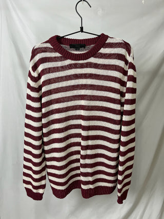 Burgundy Striped Sweater