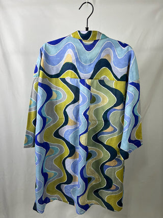 Swirly Tie-Front Button-up