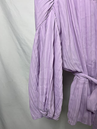 Lilac Pleated Blouse with Belt