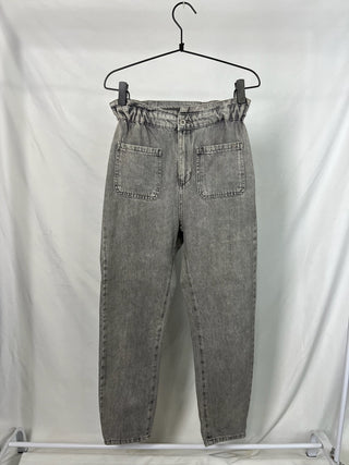 Stone-Wash Paperbag Jeans