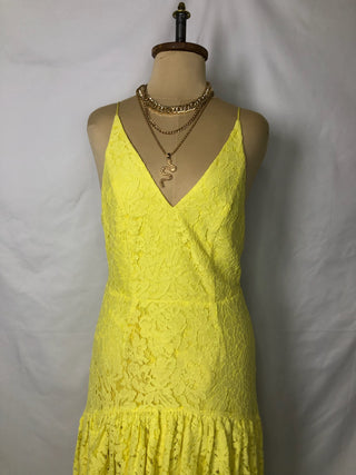 Mid-Ruffle Lace Dress