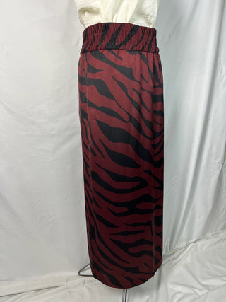 Burgundy Zebra Skirt