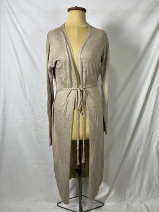 Beige Belted Cardigan