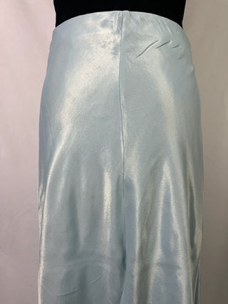 Pearly-Blue Satin Skirt