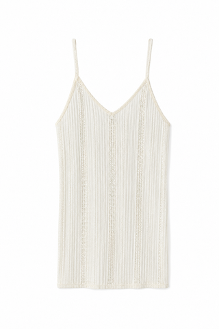 Ivory Open-Knit Crochet Cami Top