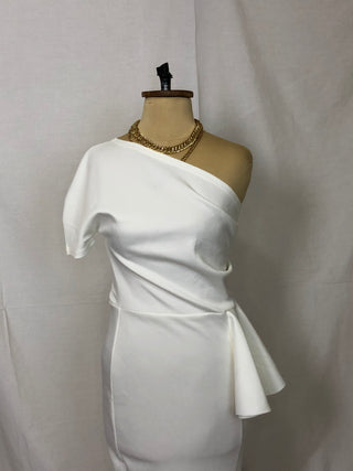 Half Sleeve One Shoulder Dress