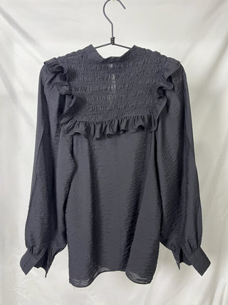 Smocked Ruffle Chest Blouse