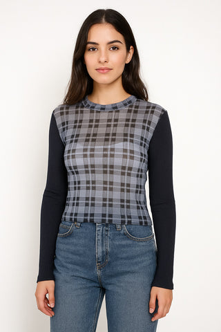 Checkered Sheer Top