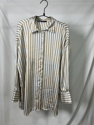 Satin Striped Oversized Shirt