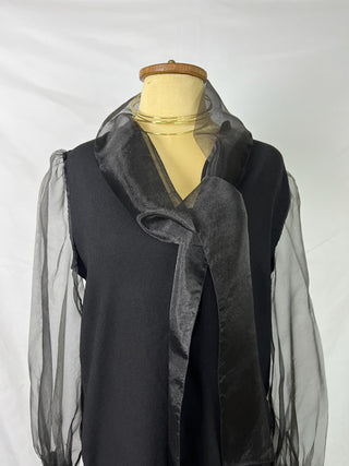 Noir Tie-Neck Dress