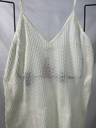 Ivory Open-Knit Crochet Cami Top