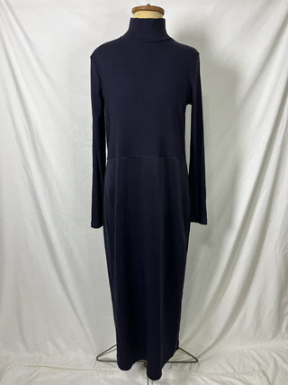 Half Ribbed Turtleneck Dress