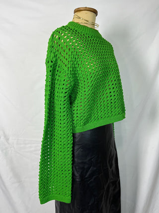 Open-Knit Cropped Sweater