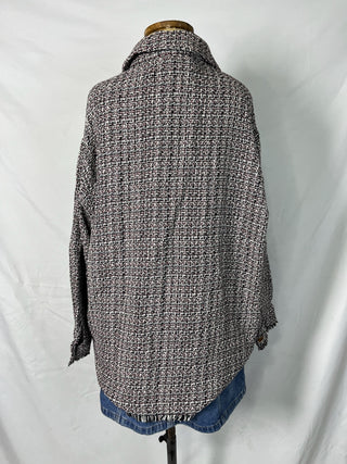 Berry Tweed Button-Up