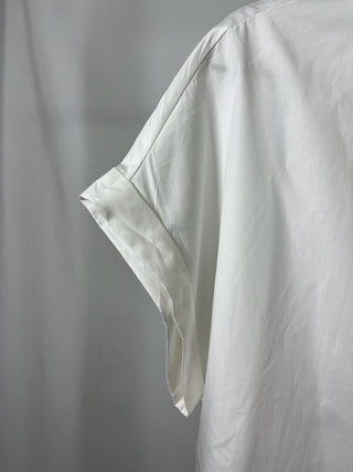 White Embellished Collar Button-up
