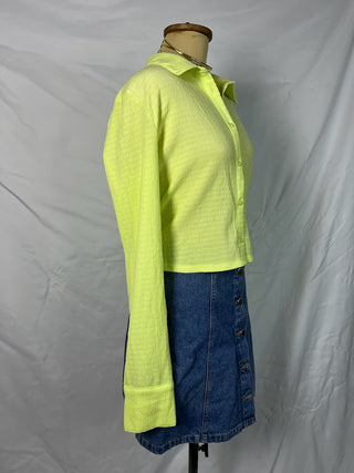 Glowy Cropped Button-Up