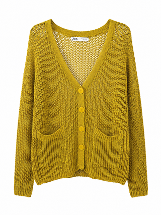 Open-Knit V-Cardigan