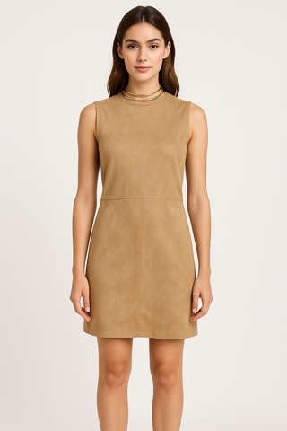 Sleeveless Suede Dress
