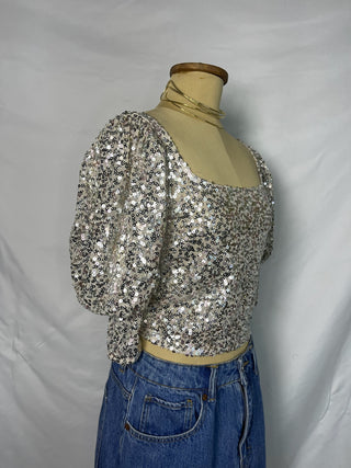 Silver Sequin Blouse