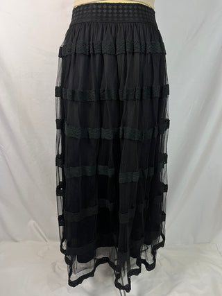Sheer Lace Tiered Maxi Skirt