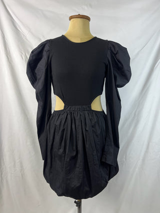 Puff Sleeve Cut-Out Mini Dress