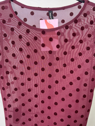 Burgundy Dotted Blouse