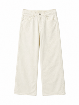 Ivory Wide-Leg High-Rise Jeans