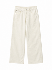 Ivory Wide-Leg High-Rise Jeans