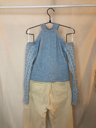 Off-Shoulder Halter Sweater