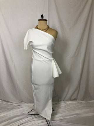 Half Sleeve One Shoulder Dress