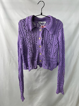Pointelle Knit Cardigan