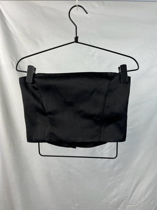 Midnight Satin Bandeau Tube Top