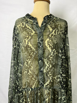 Sheer Snake Long Dress