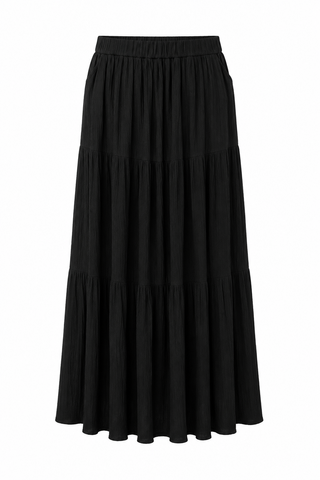 Black Tiered Maxi Skirt
