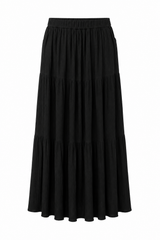 Black Tiered Maxi Skirt