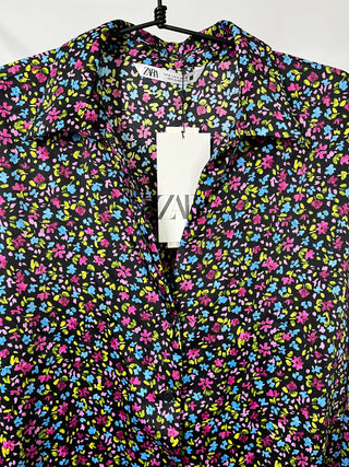 Techno Floral Print Chemise