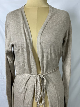Beige Belted Cardigan