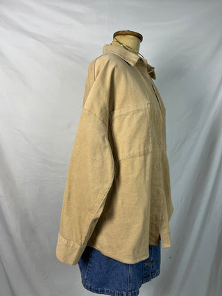 Light Camel Corduroy Button-Up