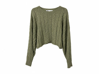 Olive Cable Knit Sweater