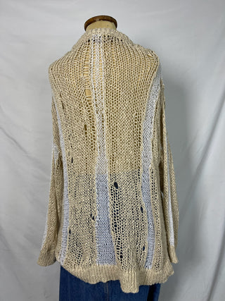 Sand-Wave Knit Slouchy Sweater