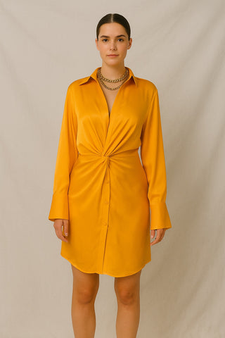 Mid-Knot Satin Dress