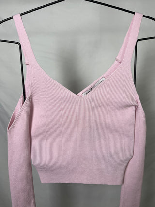 Rose Off-Shoulder Knit Croptop