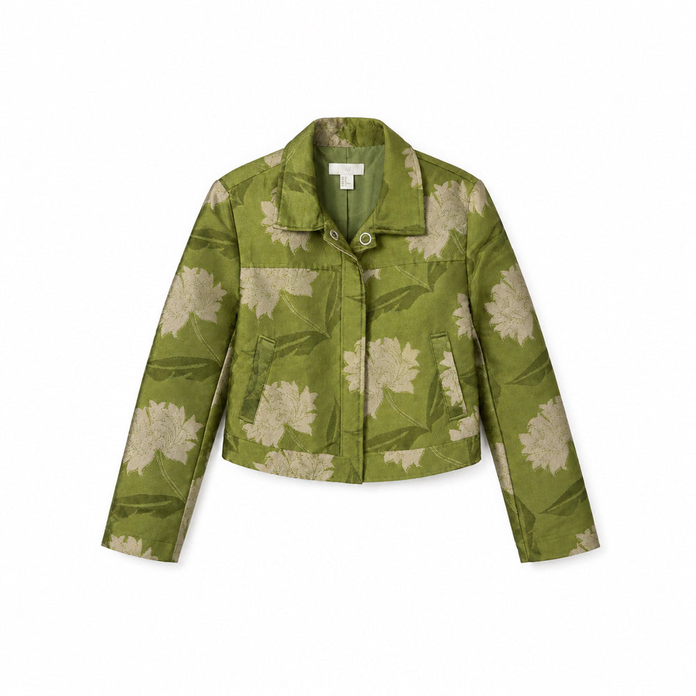 Floral Jacquard Cropped Jacket