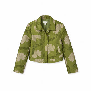 Floral Jacquard Cropped Jacket
