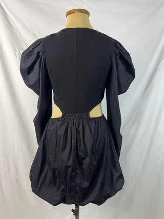 Puff Sleeve Cut-Out Mini Dress