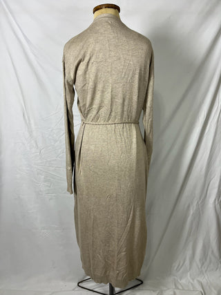 Beige Belted Cardigan