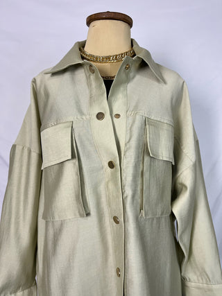 Sage-Glow Utility Overshirt