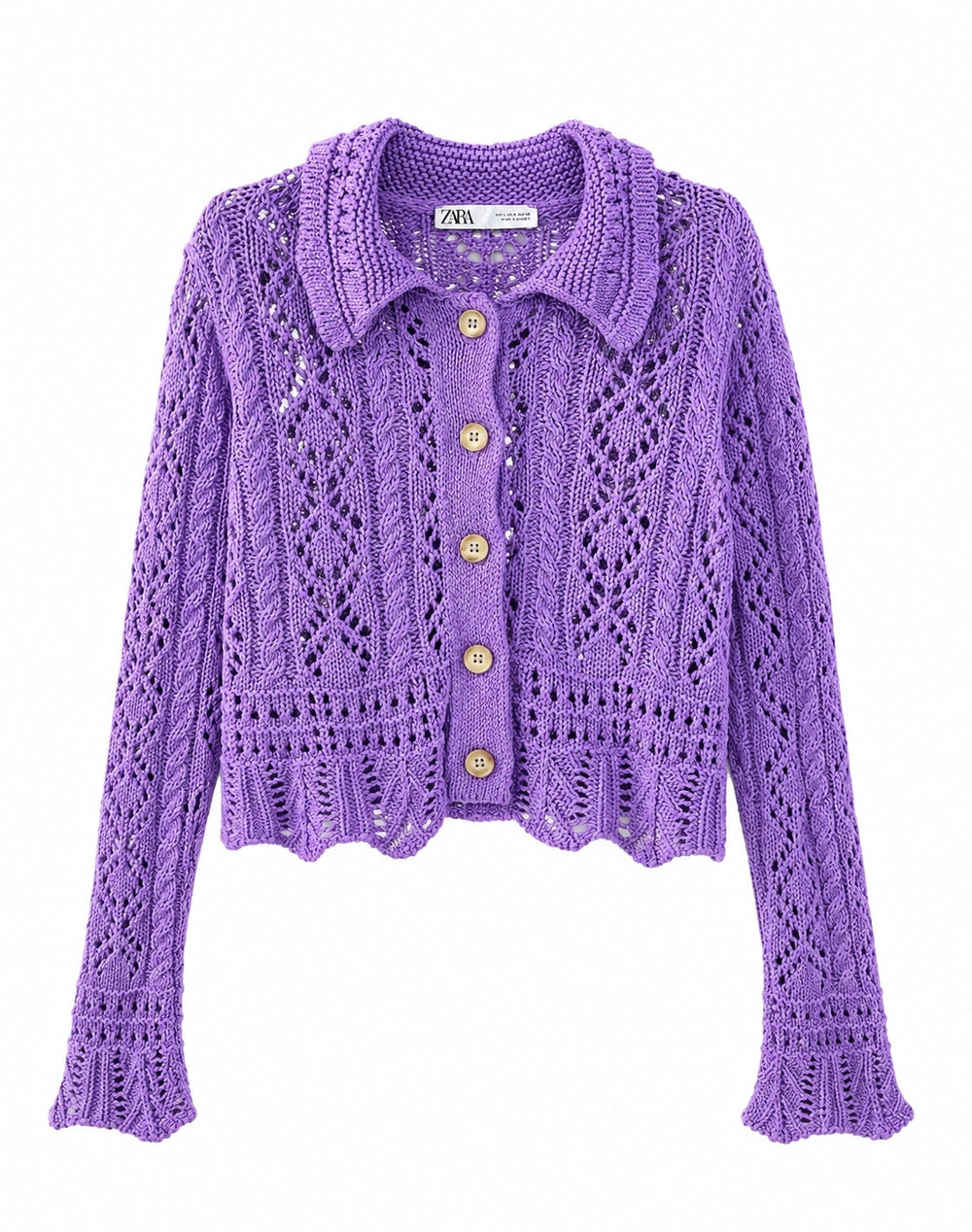 Pointelle Knit Cardigan