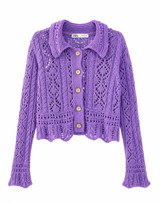Pointelle Knit Cardigan
