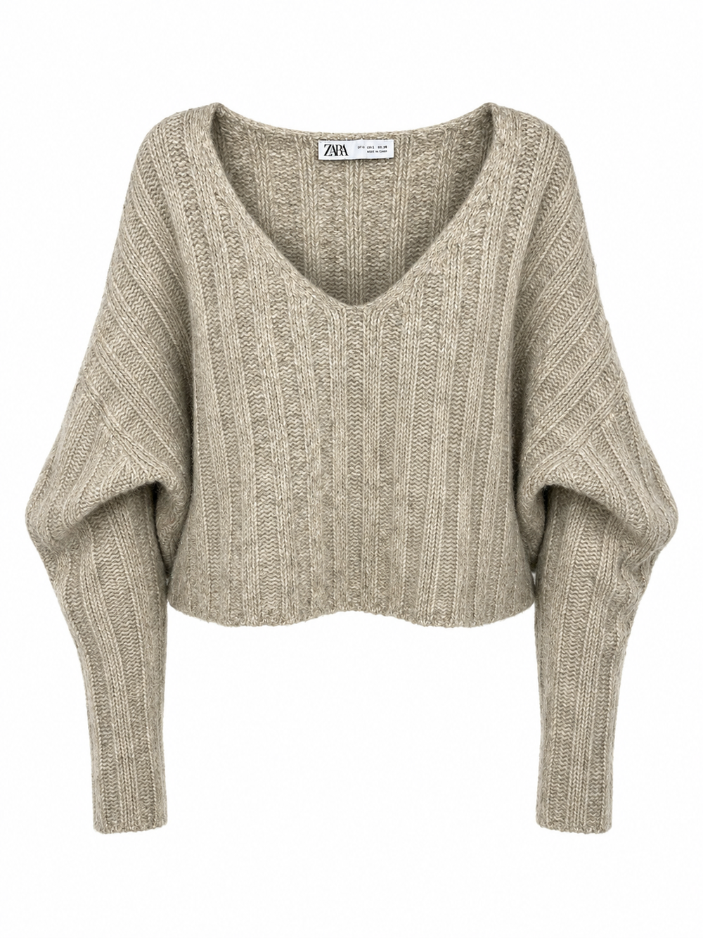 Cropped V-Knit Sweater